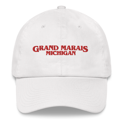 'Grand Marais Michigan' Dad Hat (1980s Drama Parody)