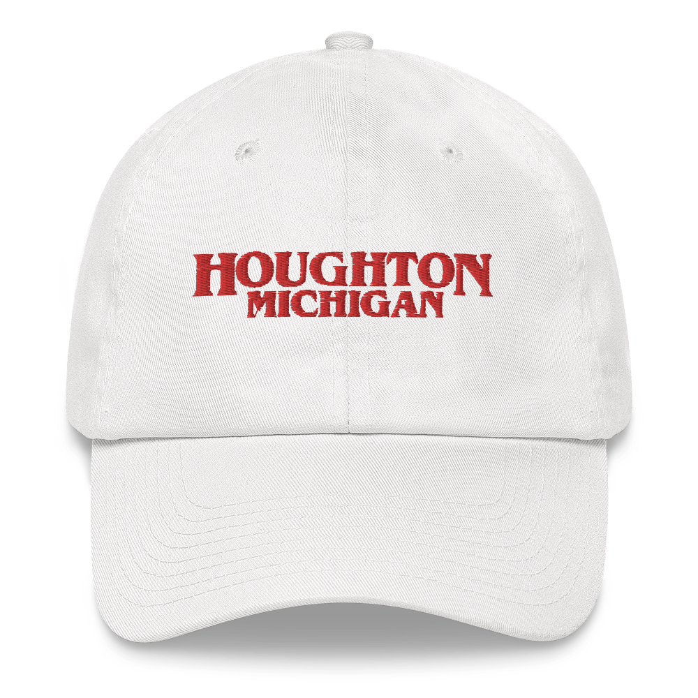 'Houghton Michigan' Dad Hat (1980s Drama Parody)