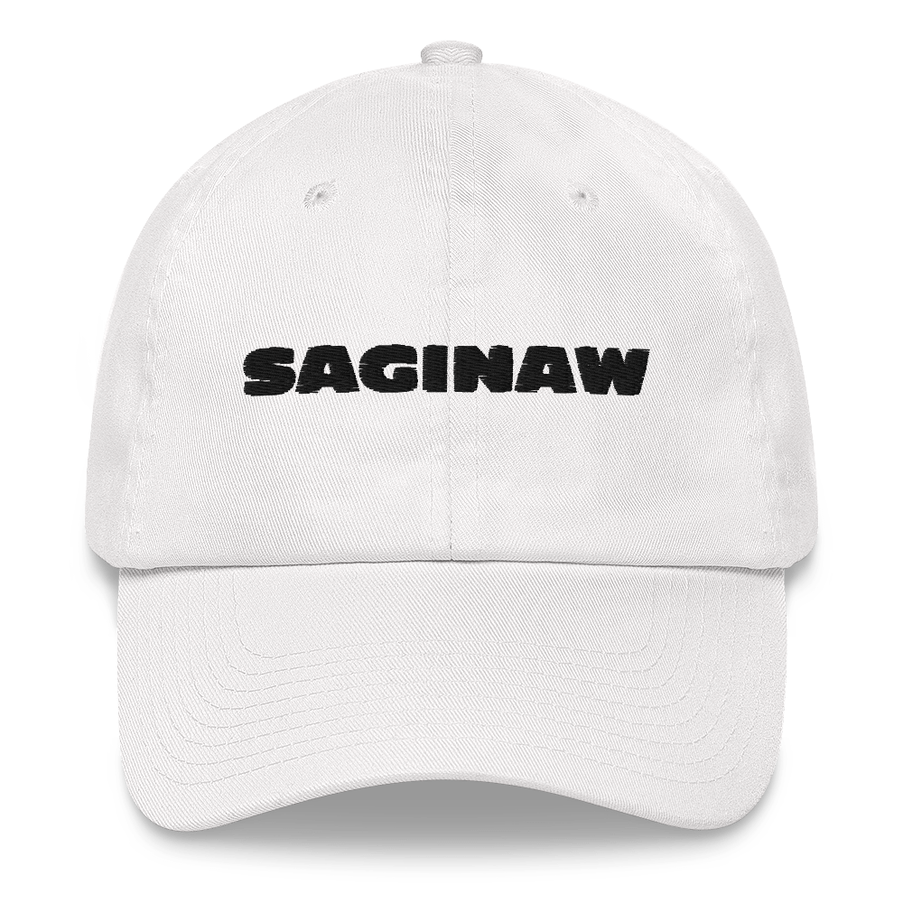 'Saginaw' Dad Hat | White/Black Embroidery