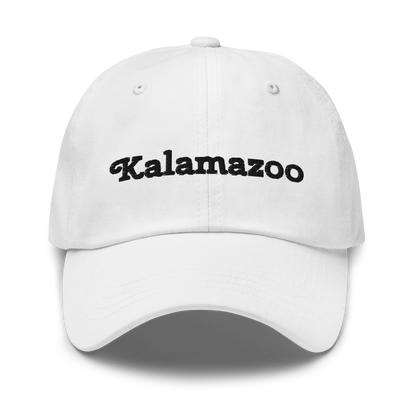 'Kalamazoo' Dad Hat | White/Black Embroidery