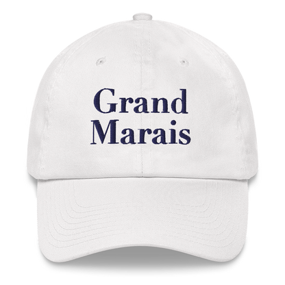 'Grand Marais' Dad Hat | White/Black Embroidery