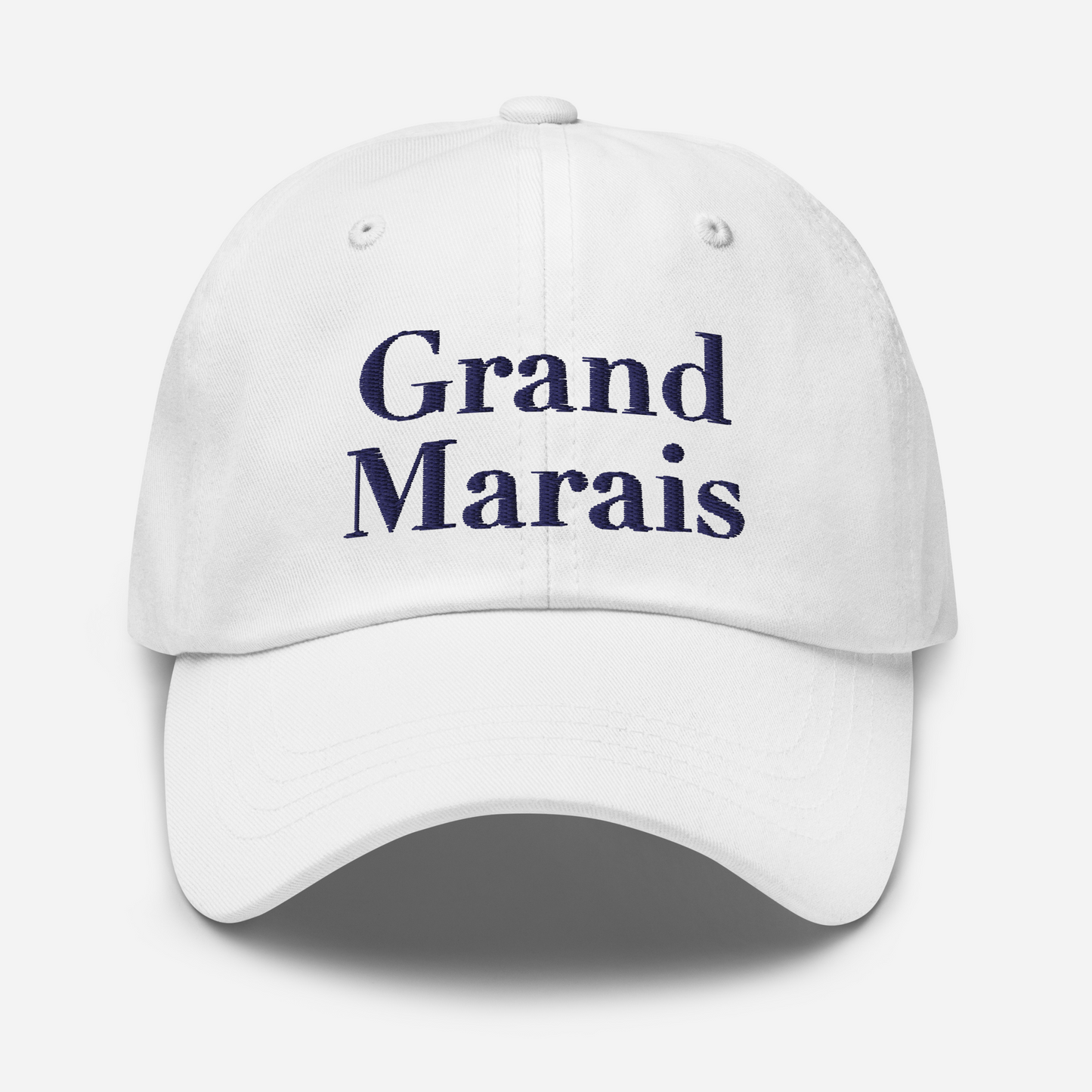 'Grand Marais' Dad Hat | White/Black Embroidery