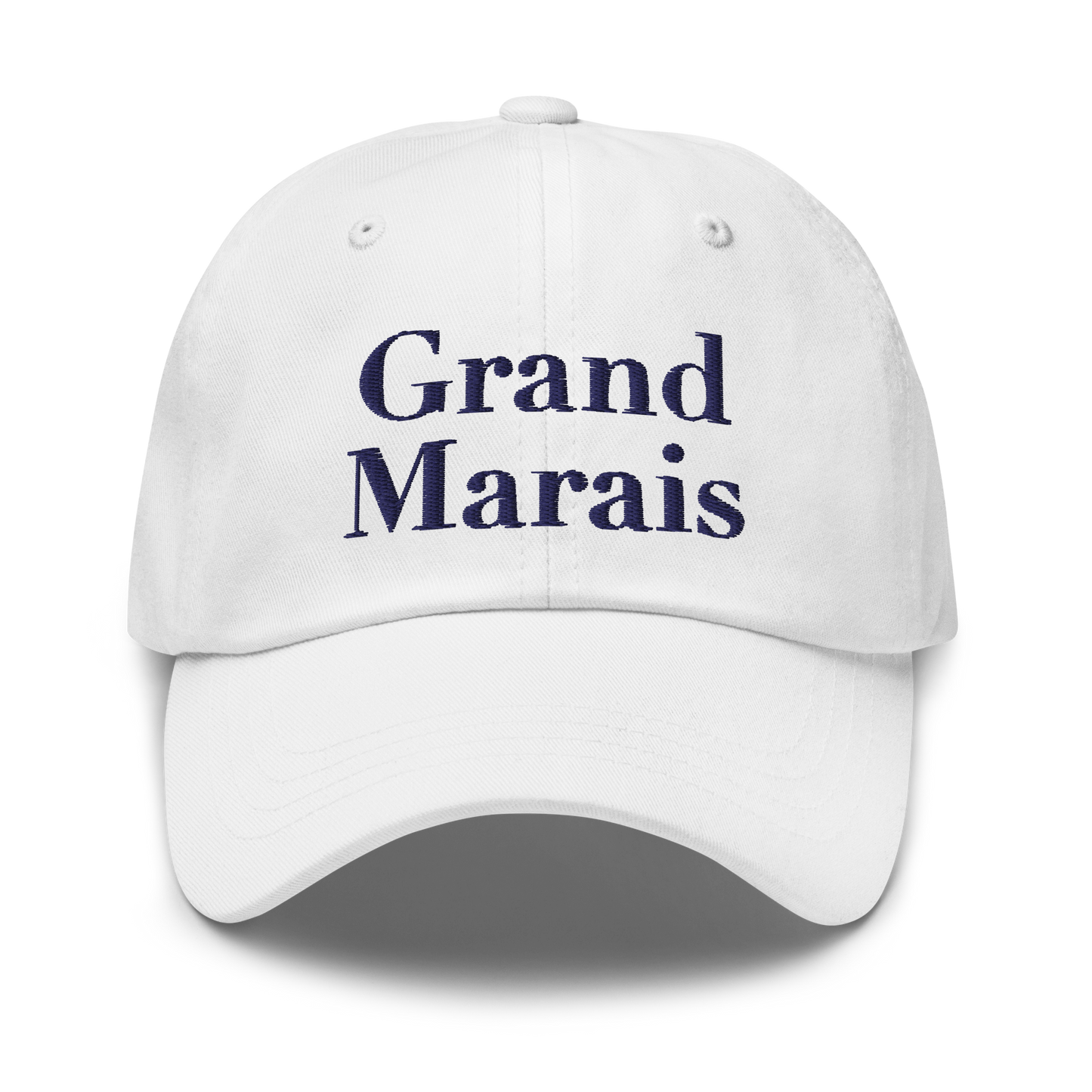 'Grand Marais' Dad Hat | White/Black Embroidery