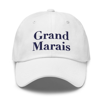 'Grand Marais' Dad Hat | White/Black Embroidery