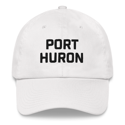 'Port Huron' Dad Hat | White/Black Embroidey