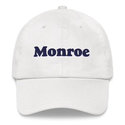 'Monroe' Dad Hat | White/Black Embroidery