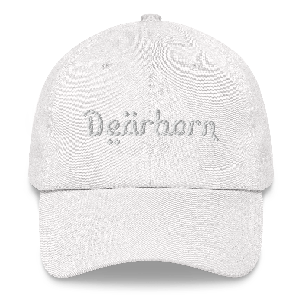 'Dearborn' Dad Hat | White/Black Embroidery