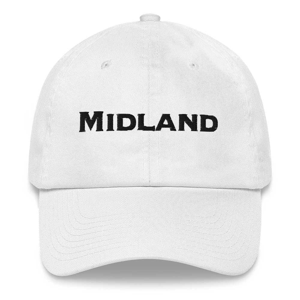 'Midland' Dad Hat | White/Black Embrodery