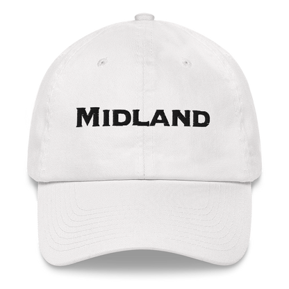 'Midland' Dad Hat | White/Black Embrodery