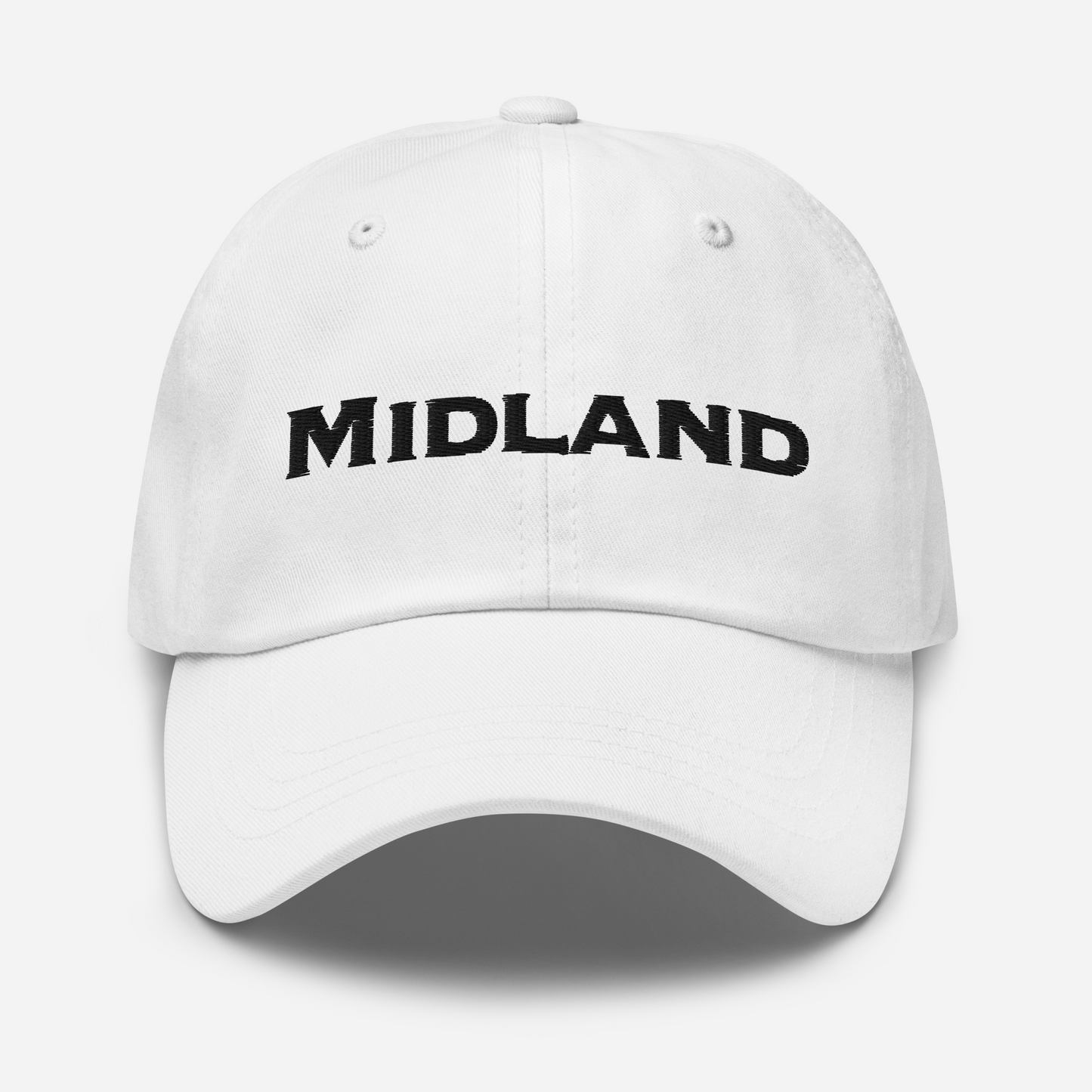 'Midland' Dad Hat | White/Black Embrodery