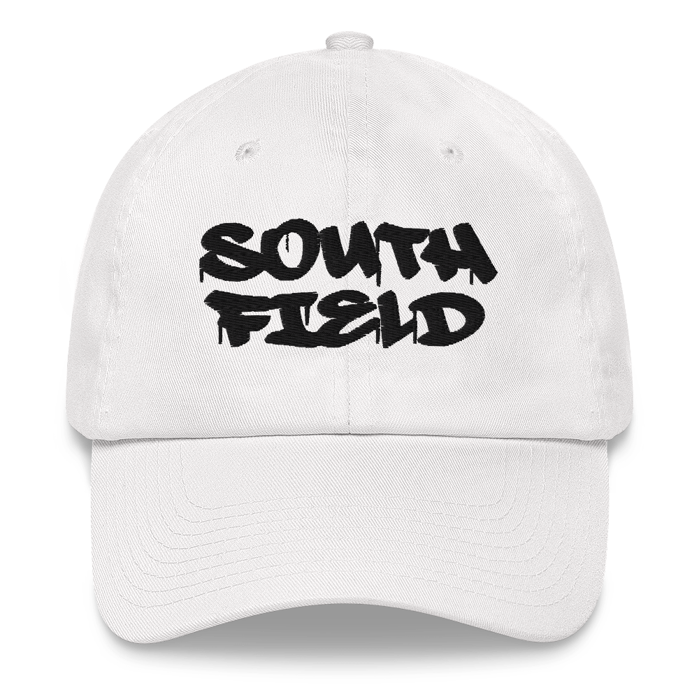 'Southfield' Dad Hat | White/Black Embroidery