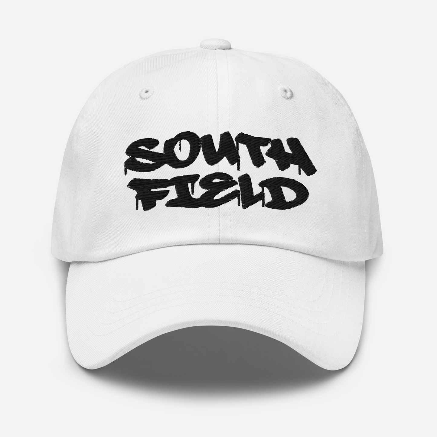 'Southfield' Dad Hat | White/Black Embroidery