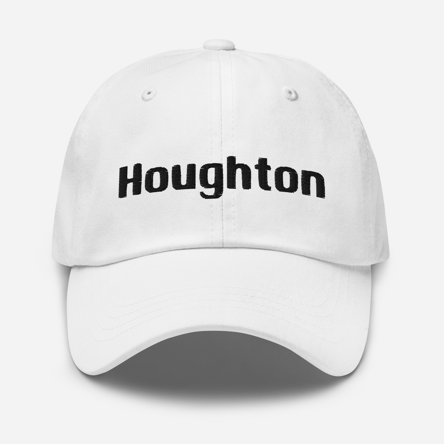 'Houghton' Dad Hat | White/Black Embroidery