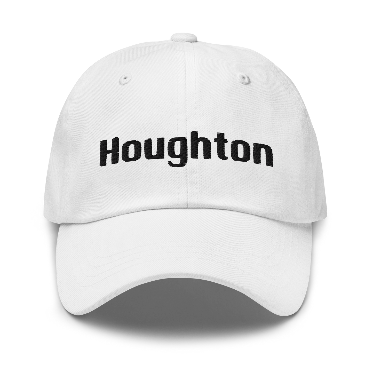 'Houghton' Dad Hat | White/Black Embroidery