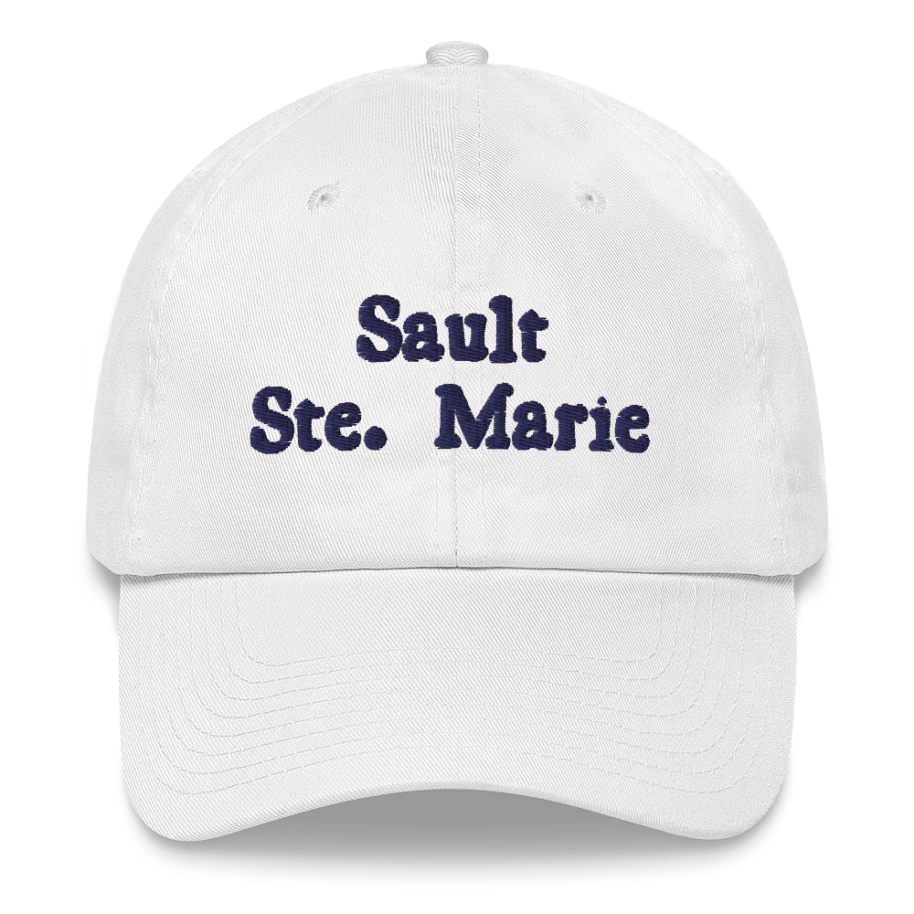 'Sault Ste. Marie' Dad Hat | White/Navy Embroidery