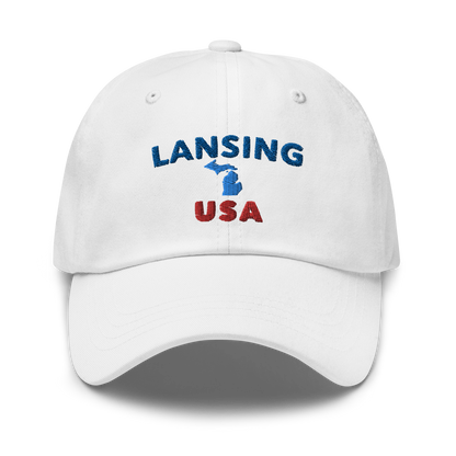 'Lansing USA' Dad Hat (w/ Michigan Outline)