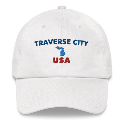 'Traverse City USA' Dad Hat (w/ Michigan Outline)