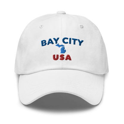 'Bay City USA' Dad Hat (w/ Michigan Outline)
