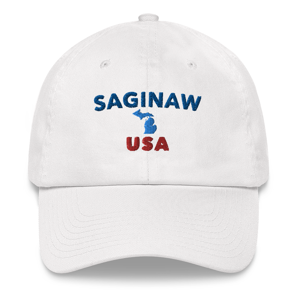 'Saginaw USA' Dad Hat (w/ Michigan Outline)
