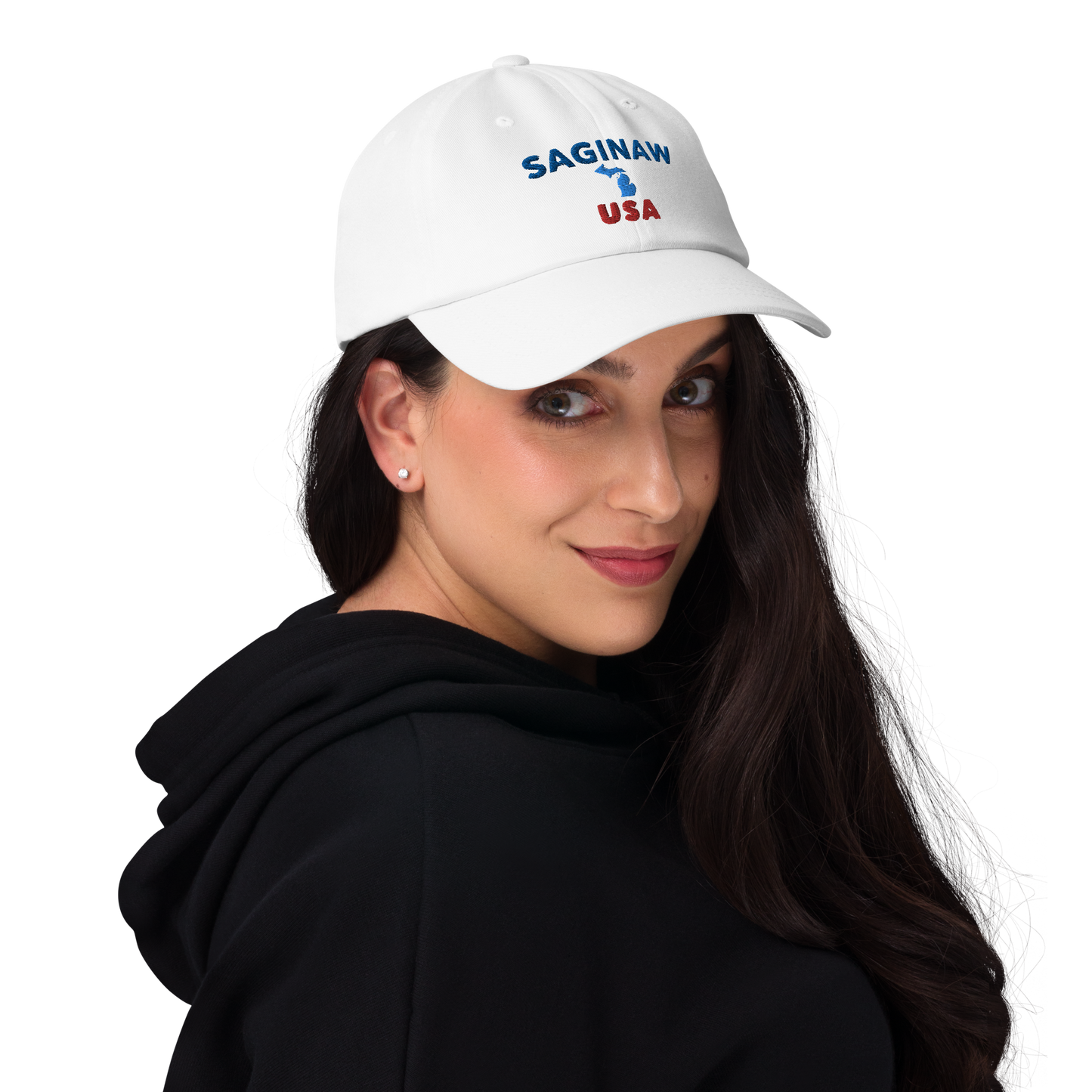 'Saginaw USA' Dad Hat (w/ Michigan Outline)