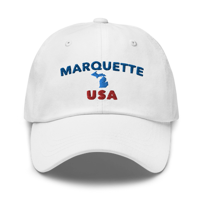 'Marquette USA' Dad Hat (w/ Michigan Outline)