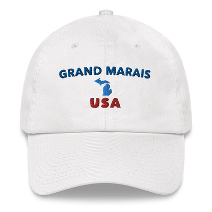 'Grand Marais USA' Dad Hat (w/ Michigan Outline)