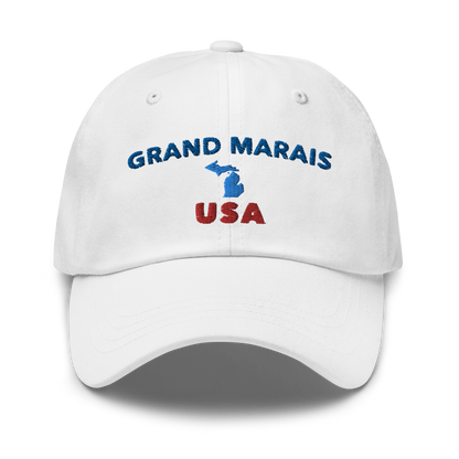 'Grand Marais USA' Dad Hat (w/ Michigan Outline)