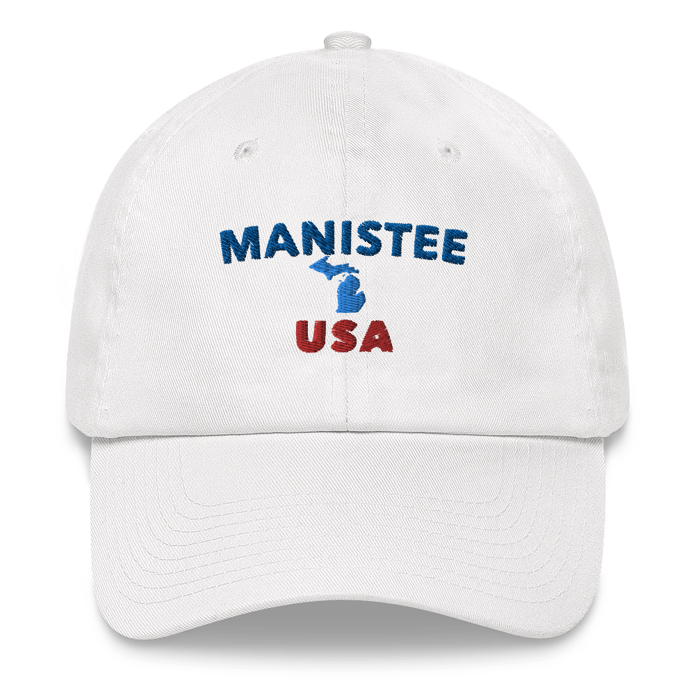 'Manistee USA' Dad Hat (w/ Michigan Outline)