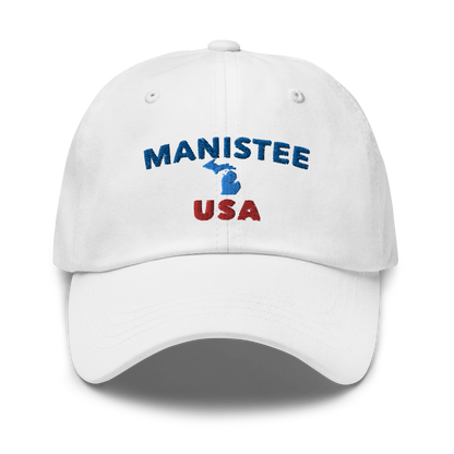 'Manistee USA' Dad Hat (w/ Michigan Outline)