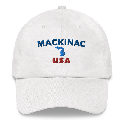 'Mackinac USA' Dad Hat (w/ Michigan Outline)