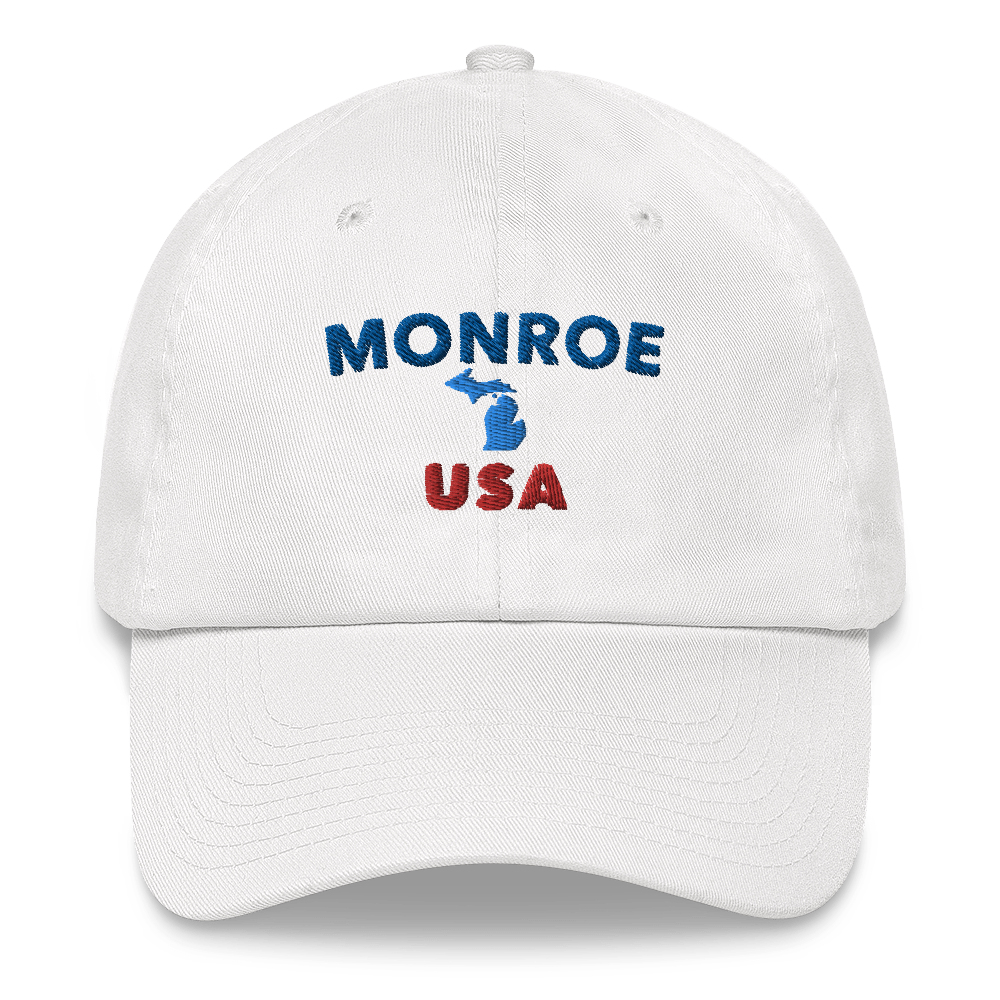 'Monroe USA' Dad Hat (w/ Michigan Outline)