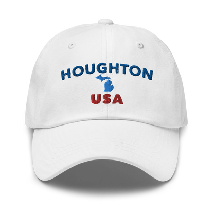 'Houghton USA' Dad Hat (w/ Michigan Outline)