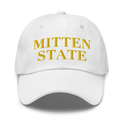 Michigan 'Mitten State' Dad Hat (Didone Font) | Gold Embroidery