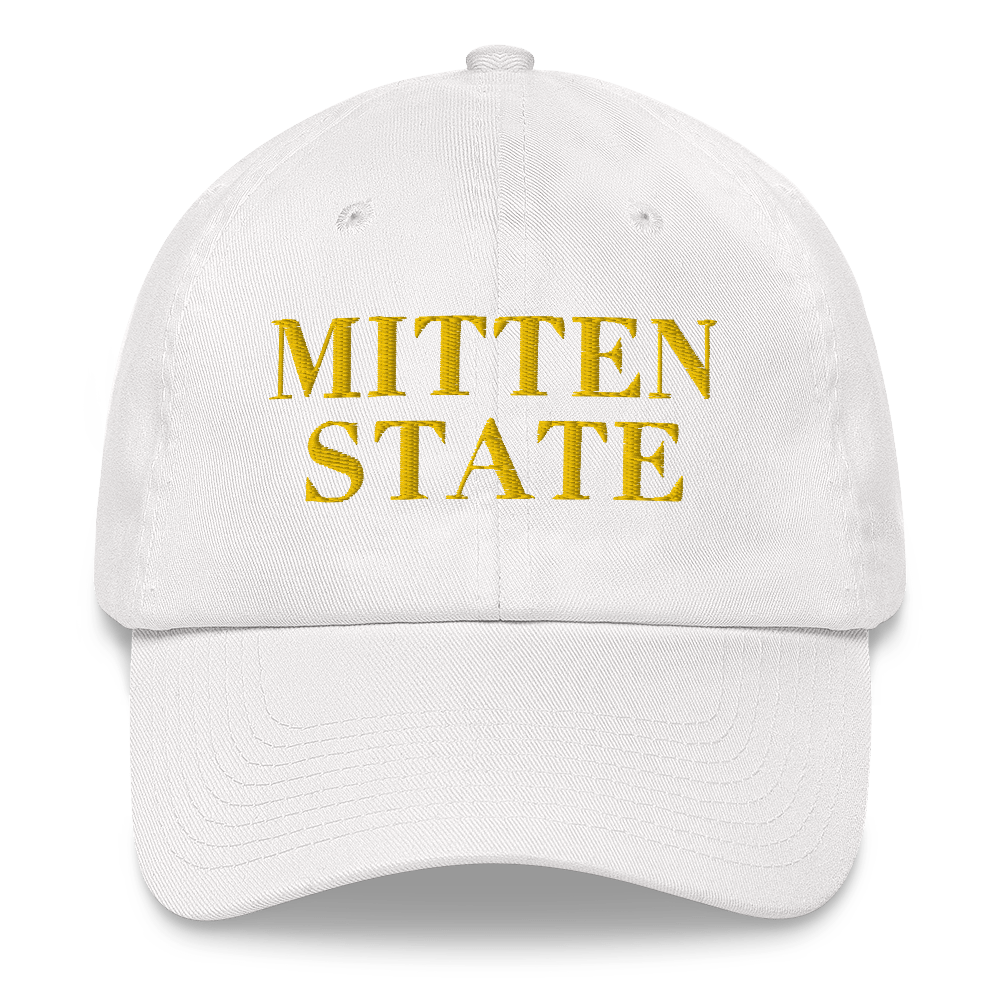 Michigan 'Mitten State' Dad Hat (Didone Font) | Gold Embroidery