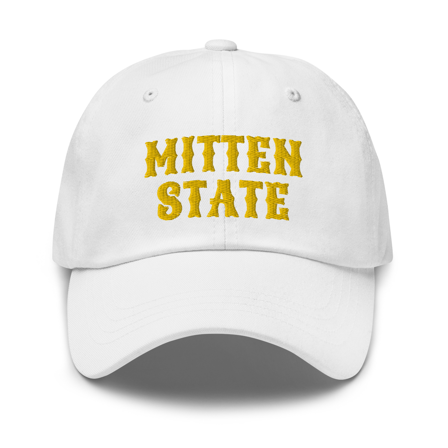 Michigan 'Mitten State' Dad Hat (Arcade Font) | Gold Embroidery