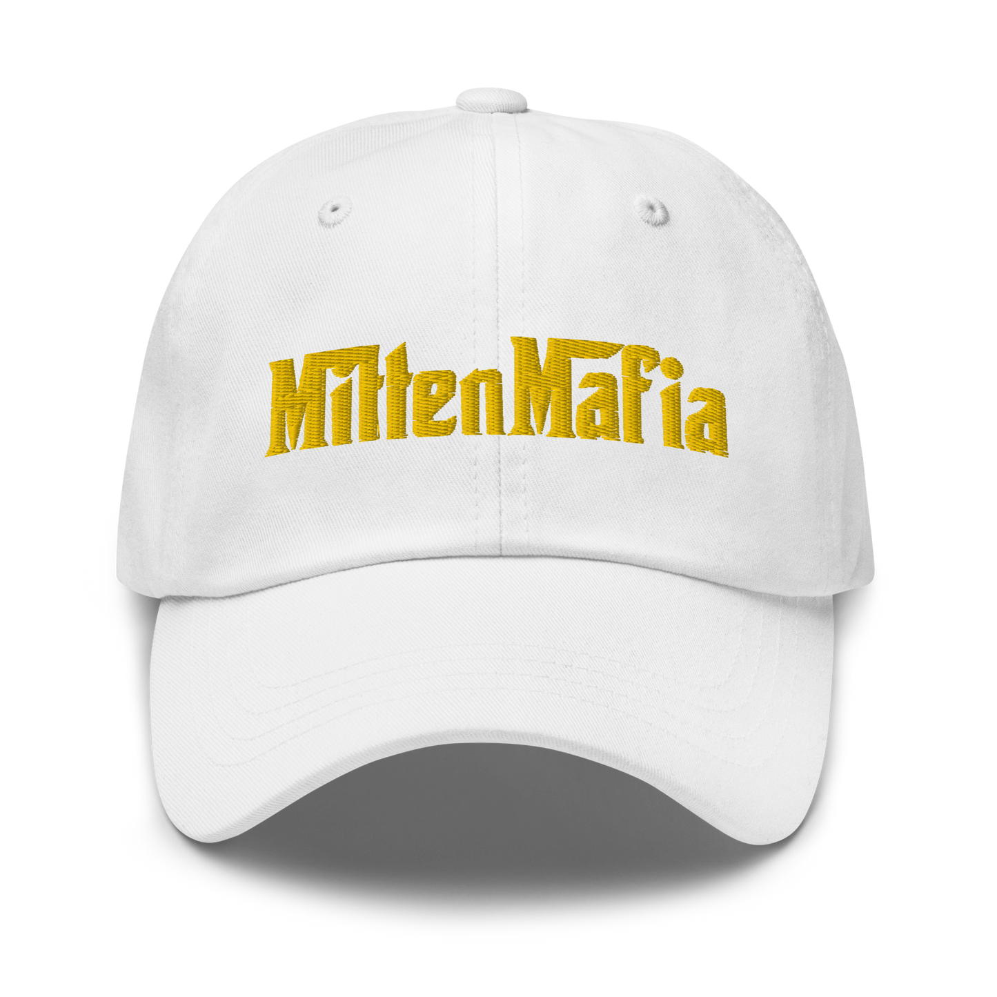 Michigan 'MittenMafia' Dad Hat (Gangster Font) | Gold Embroidery