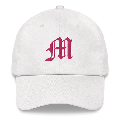 Old English 'M' Dad Hat (w/ 'Michigan' Back Design) | Pink Embroidery