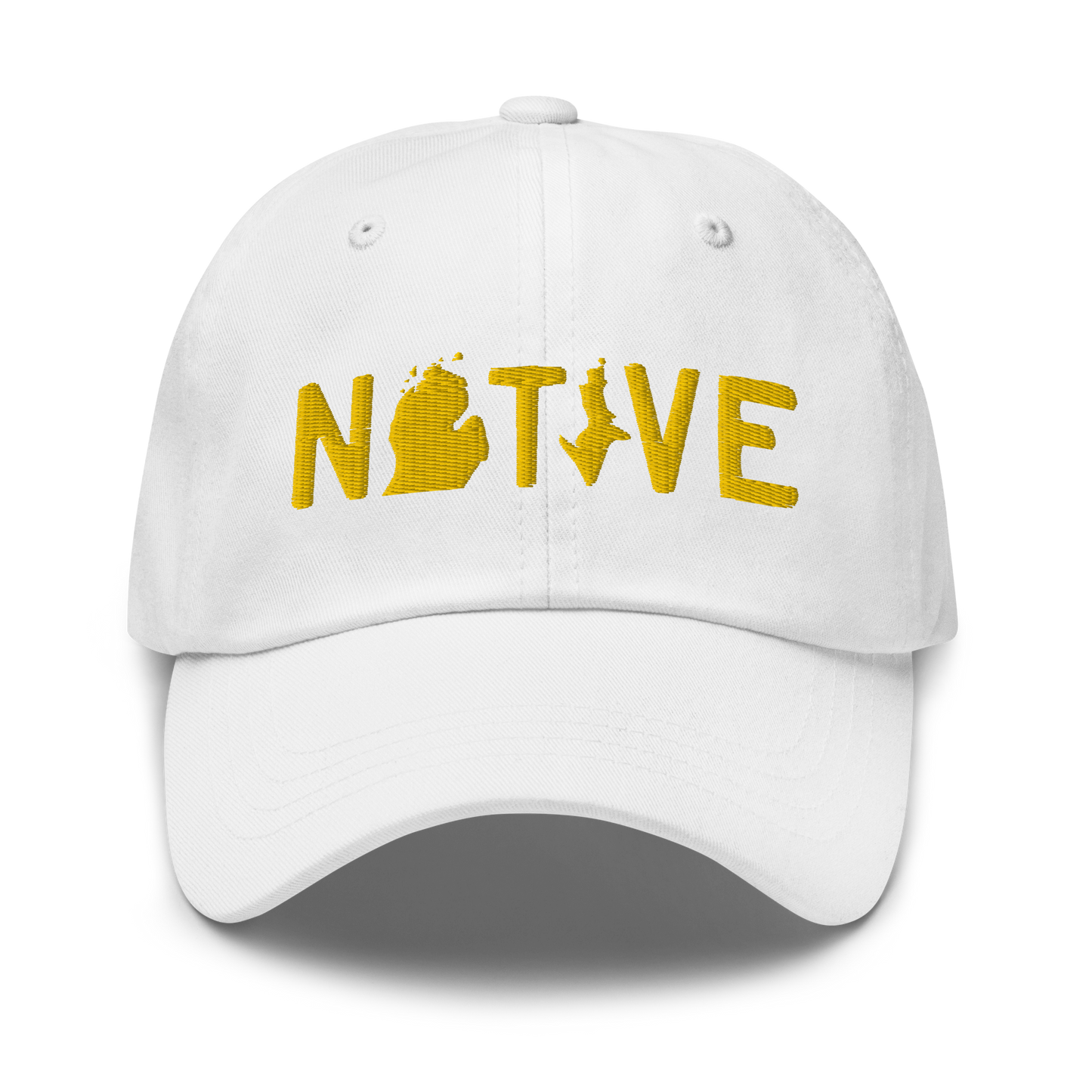 Michigan 'Native' Dad Hat (Licence Plate Font) | Gold Embroidery