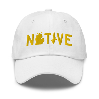 Michigan 'Native' Dad Hat (Licence Plate Font) | Gold Embroidery