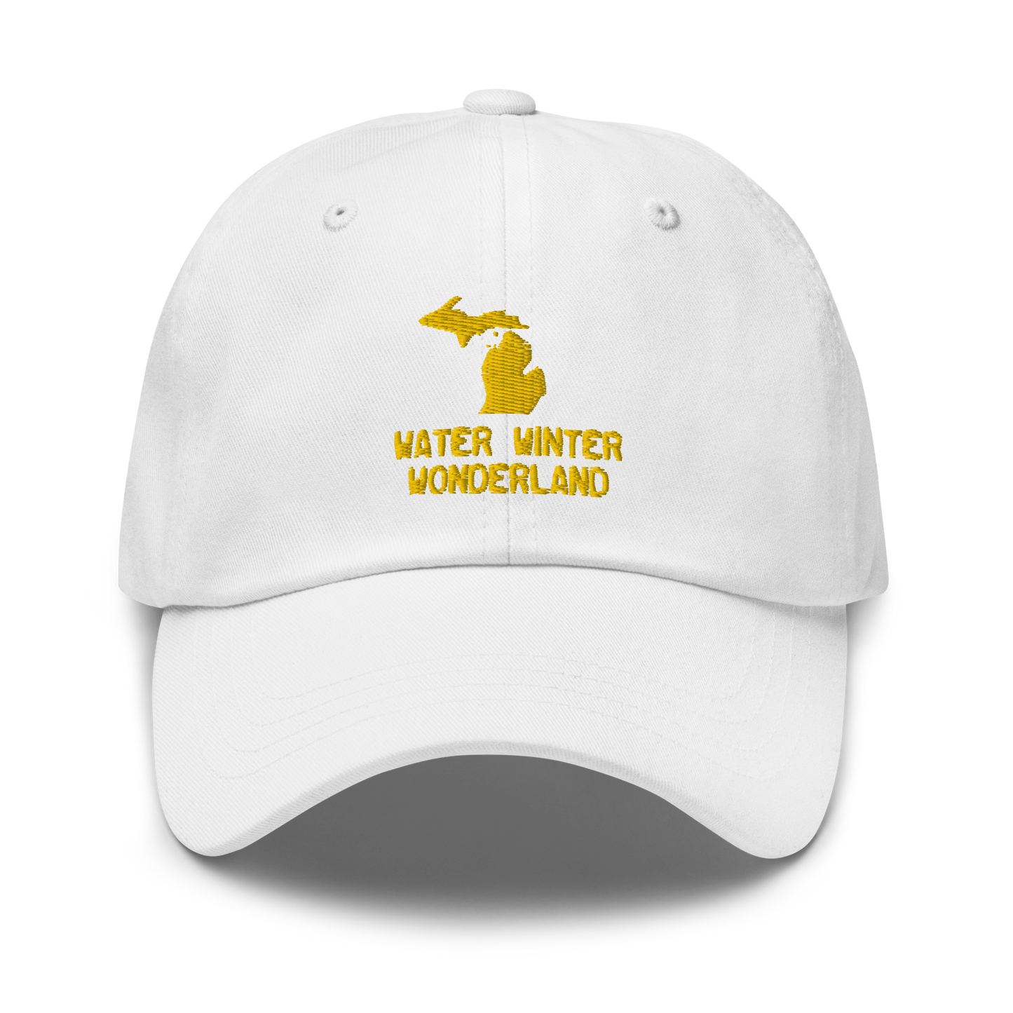 'Water Winter Wonderland' Dad Hat (w/ Michigan Outline) | Gold Embroidery