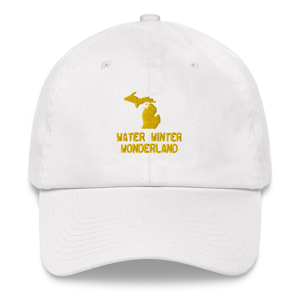 'Water Winter Wonderland' Dad Hat (w/ Michigan Outline) | Gold Embroidery