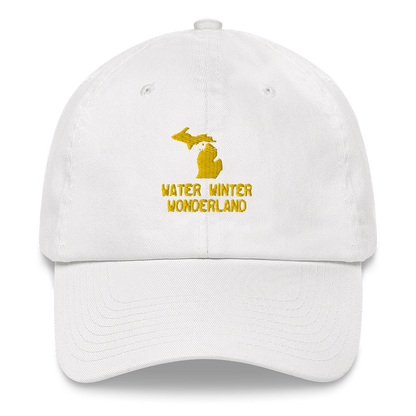 'Water Winter Wonderland' Dad Hat (w/ Michigan Outline) | Gold Embroidery