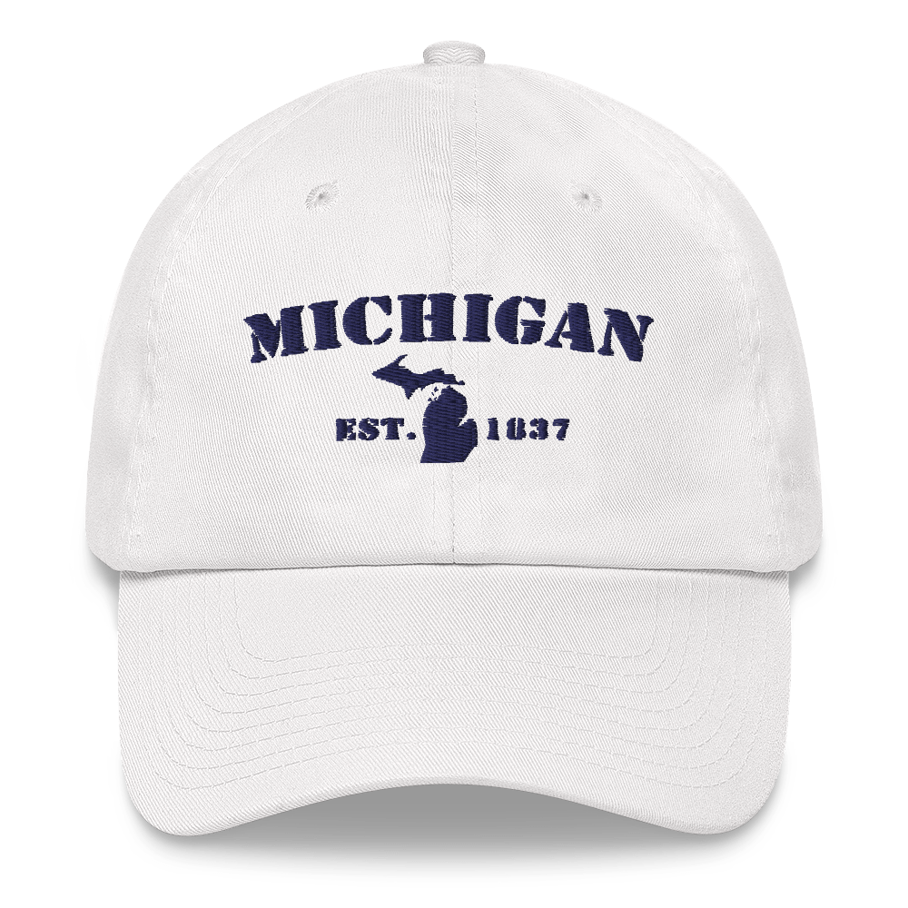 'Michigan EST 1837' Dad Hat (Army Font)