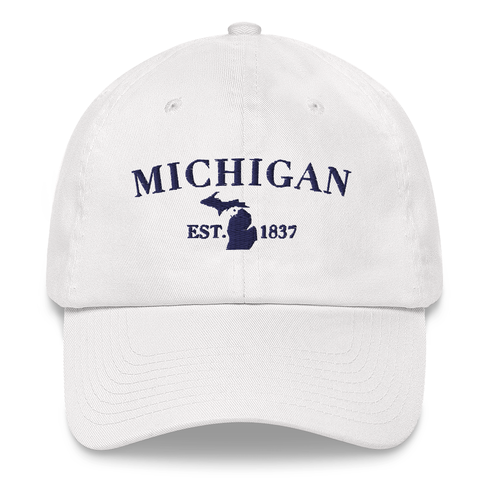 'Michigan EST 1837' Dad Hat (Didone Font)