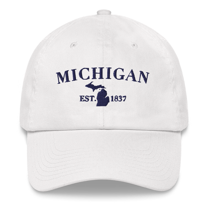 'Michigan EST 1837' Dad Hat (Didone Font)