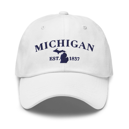 'Michigan EST 1837' Dad Hat (Didone Font)