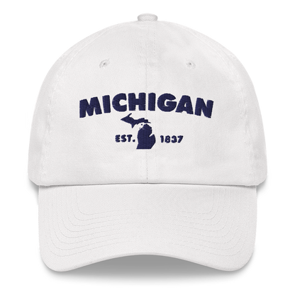 'Michigan EST 1837' Dad Hat (Geometric Sans Font)