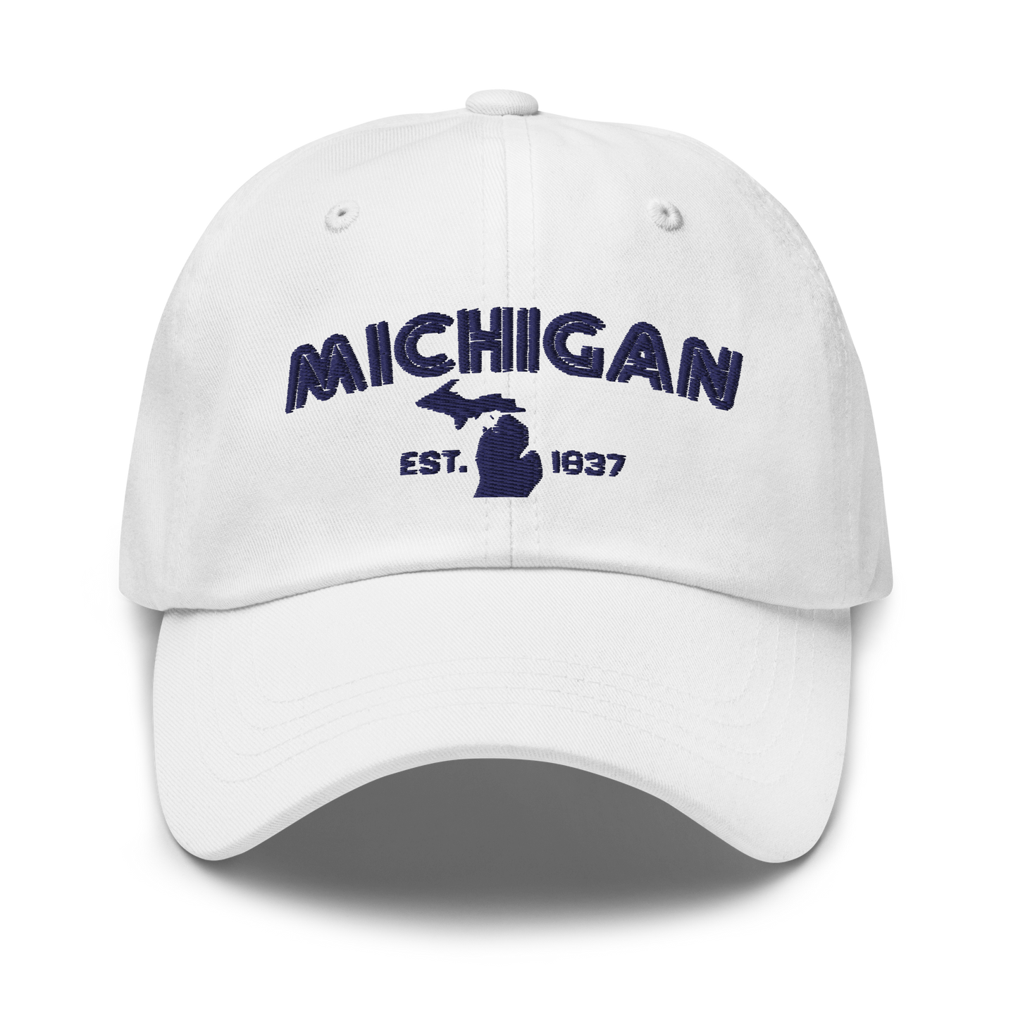 'Michigan EST 1837' Dad Hat (Metalpress Font)