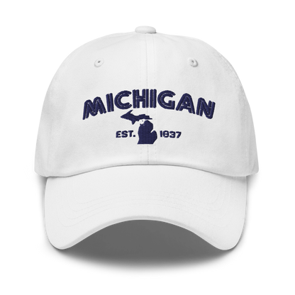 'Michigan EST 1837' Dad Hat (Metalpress Font)