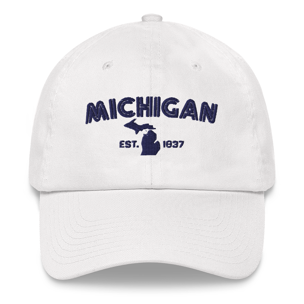 'Michigan EST 1837' Dad Hat (Metalpress Font)